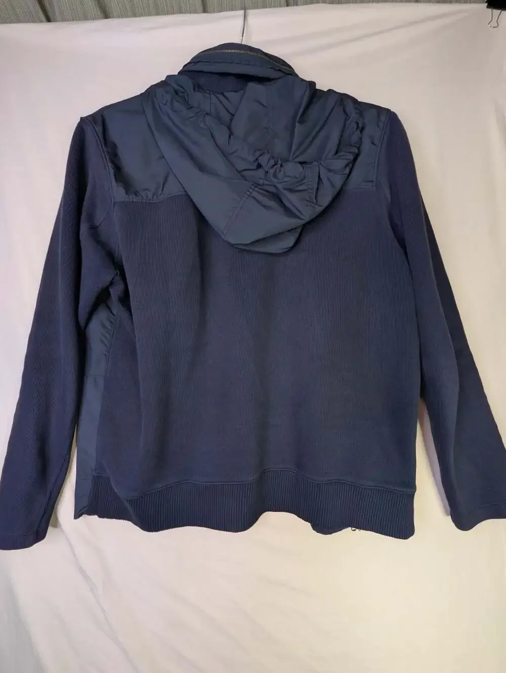 Banana Republic Navy Blue Hybrid Zip-Up Hooded Jacket size M